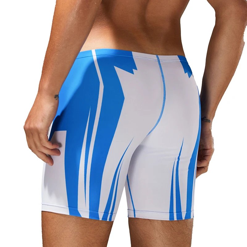 Men's Quick-Dry Boxer Brief Swimming Trunks with Waist Tie for Surfing Beach Sand Thermal Swimming Shorts