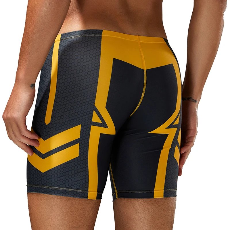 Men's Quick-Dry Boxer Brief Swimming Trunks with Waist Tie for Surfing Beach Sand Thermal Swimming Shorts