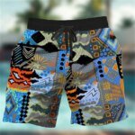 Men 3D Graffiti Print Sport Quick-dry Waterproof Harajuku Surf Trend Loose Casual Vacation Parent-child Beach Short Pants Summer