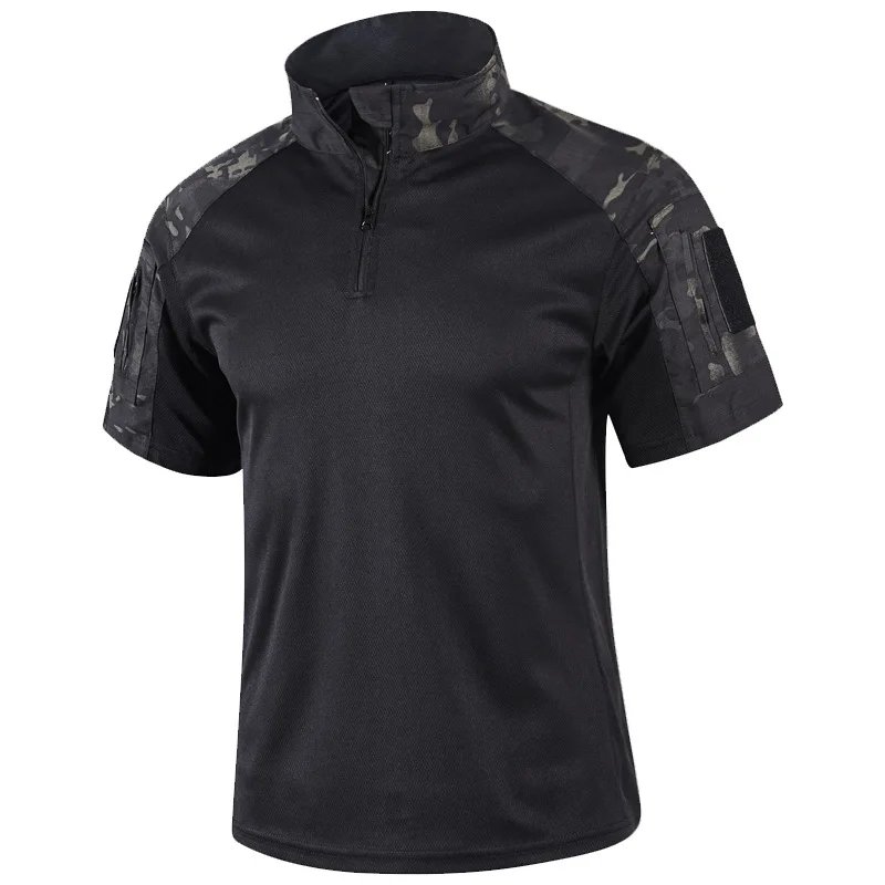 Camo Tactical Shirt Short Sleeve Quick Dry Combat T-Shirt Men's Camouflage Military Army T Shirt Outdoor Hunting Hiking Shirts