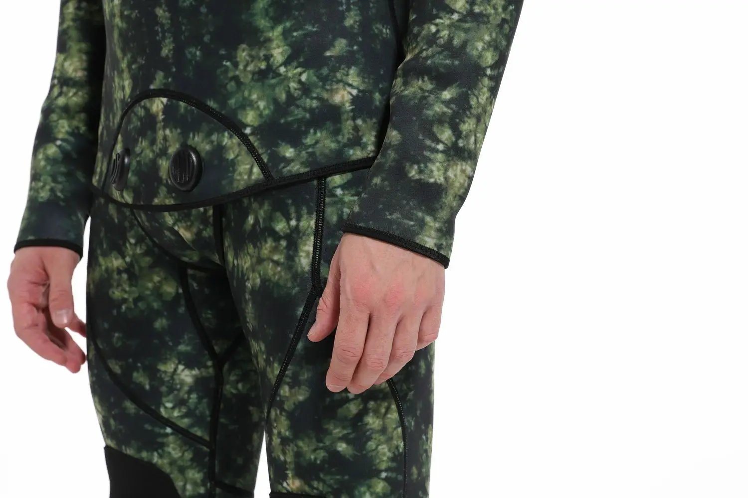 3mm/5mm Spearfishing Wetsuit Camouflage Open Cell Neoprene Free Diving Suit 2-Piece Fullsuit Mens Hooded Snorkeling Suits