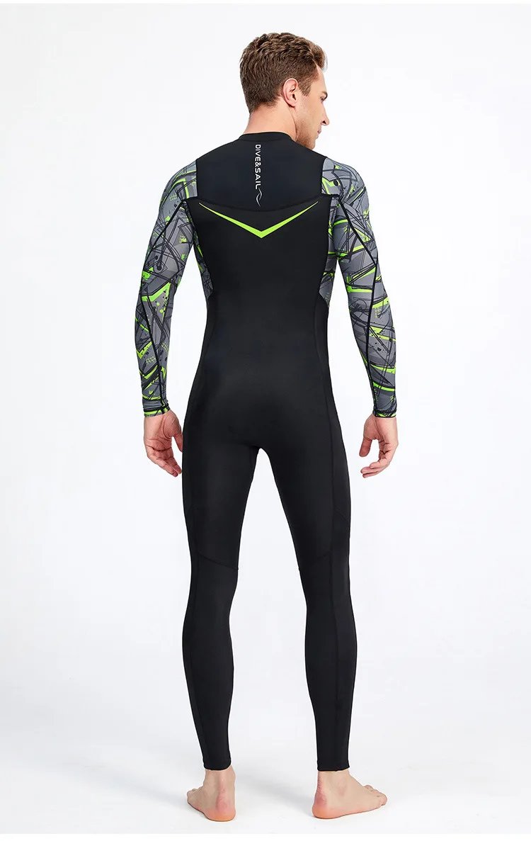 Men's One-piece Beach Sunscreen Wetsuit Anti-jellyfish Surfing Swimming Rash Guard Snorkeling Diving Suit Quick Drying Swimsuit