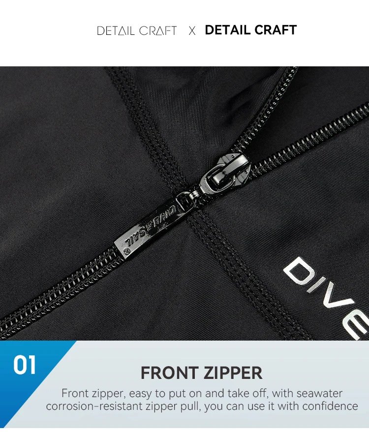 Men's One-piece Beach Sunscreen Wetsuit Anti-jellyfish Surfing Swimming Rash Guard Snorkeling Diving Suit Quick Drying Swimsuit