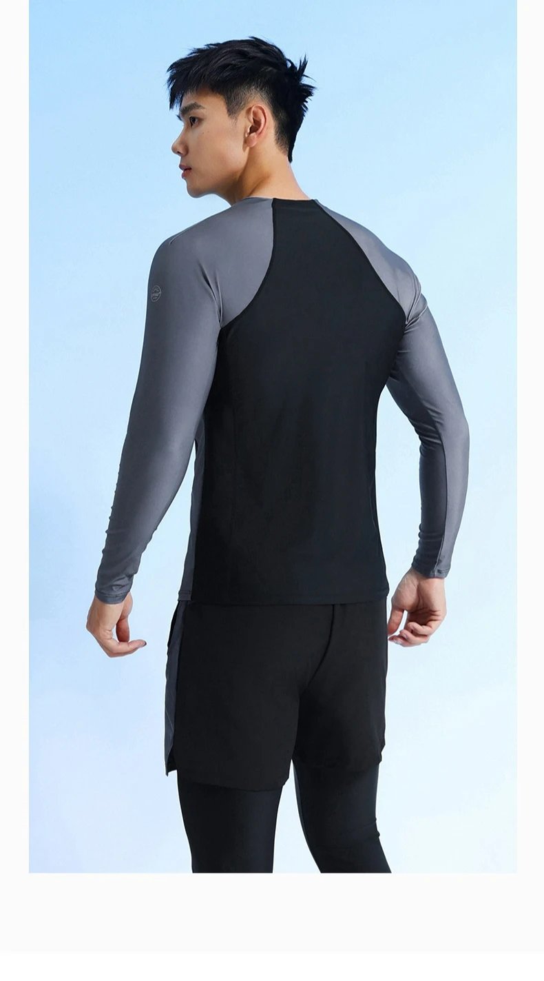 Two Piece Men Swimming Suit 2026 New Quick-Drying Long Sleeve Rash Guard Sun-Protective Bathing Suit Snorkeling Surfing Wetsuit