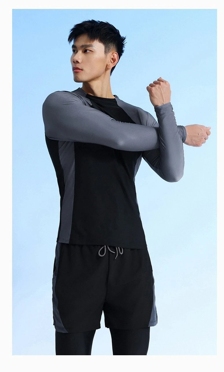 Two Piece Men Swimming Suit 2026 New Quick-Drying Long Sleeve Rash Guard Sun-Protective Bathing Suit Snorkeling Surfing Wetsuit