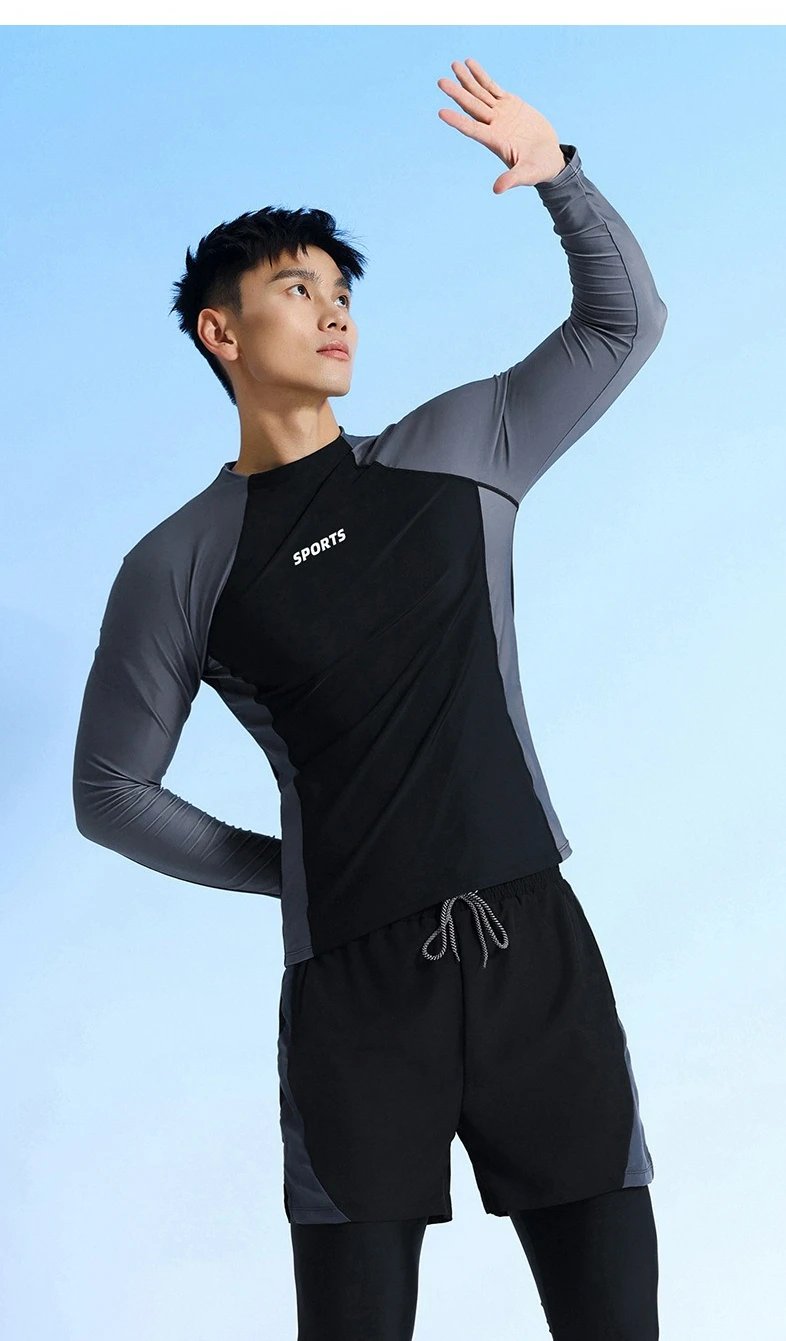 Two Piece Men Swimming Suit 2026 New Quick-Drying Long Sleeve Rash Guard Sun-Protective Bathing Suit Snorkeling Surfing Wetsuit