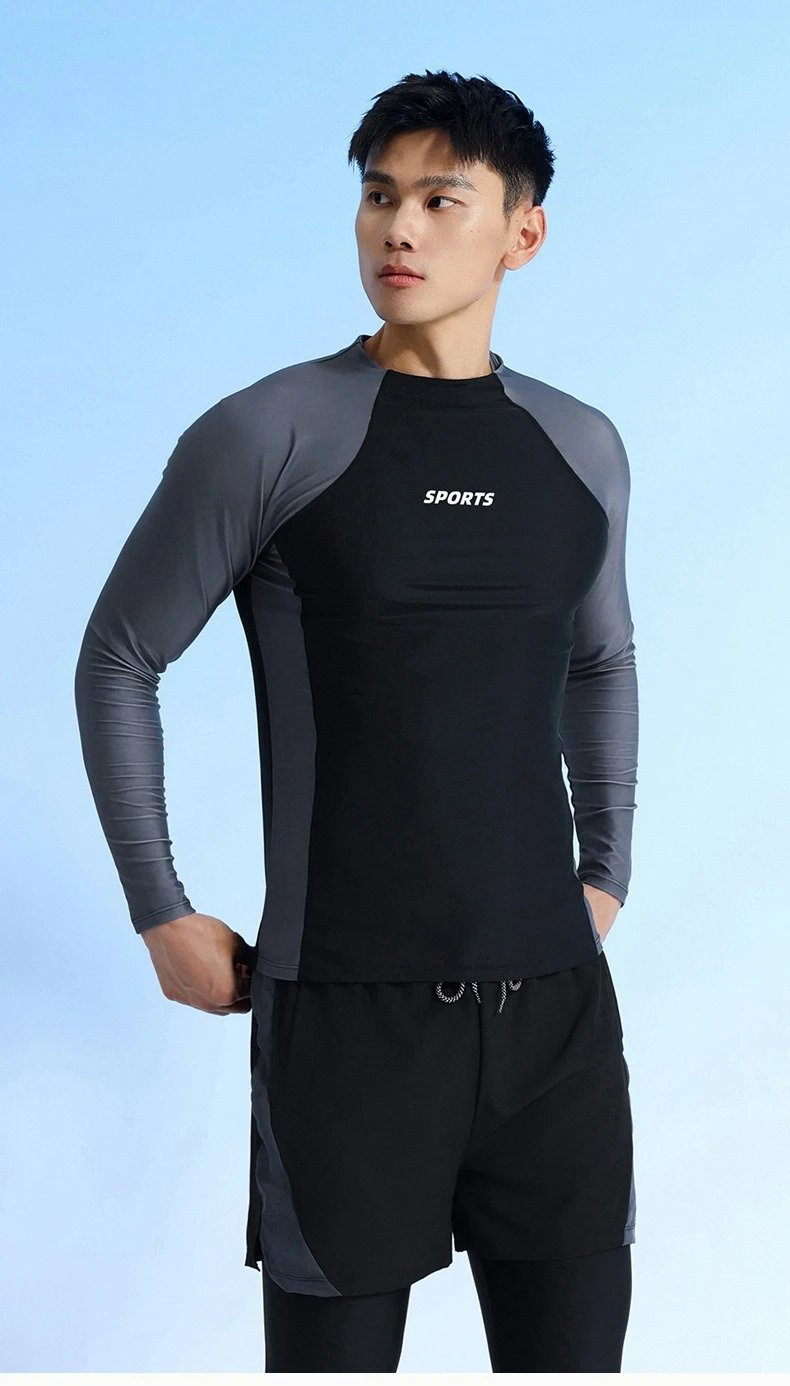 Two Piece Men Swimming Suit 2026 New Quick-Drying Long Sleeve Rash Guard Sun-Protective Bathing Suit Snorkeling Surfing Wetsuit