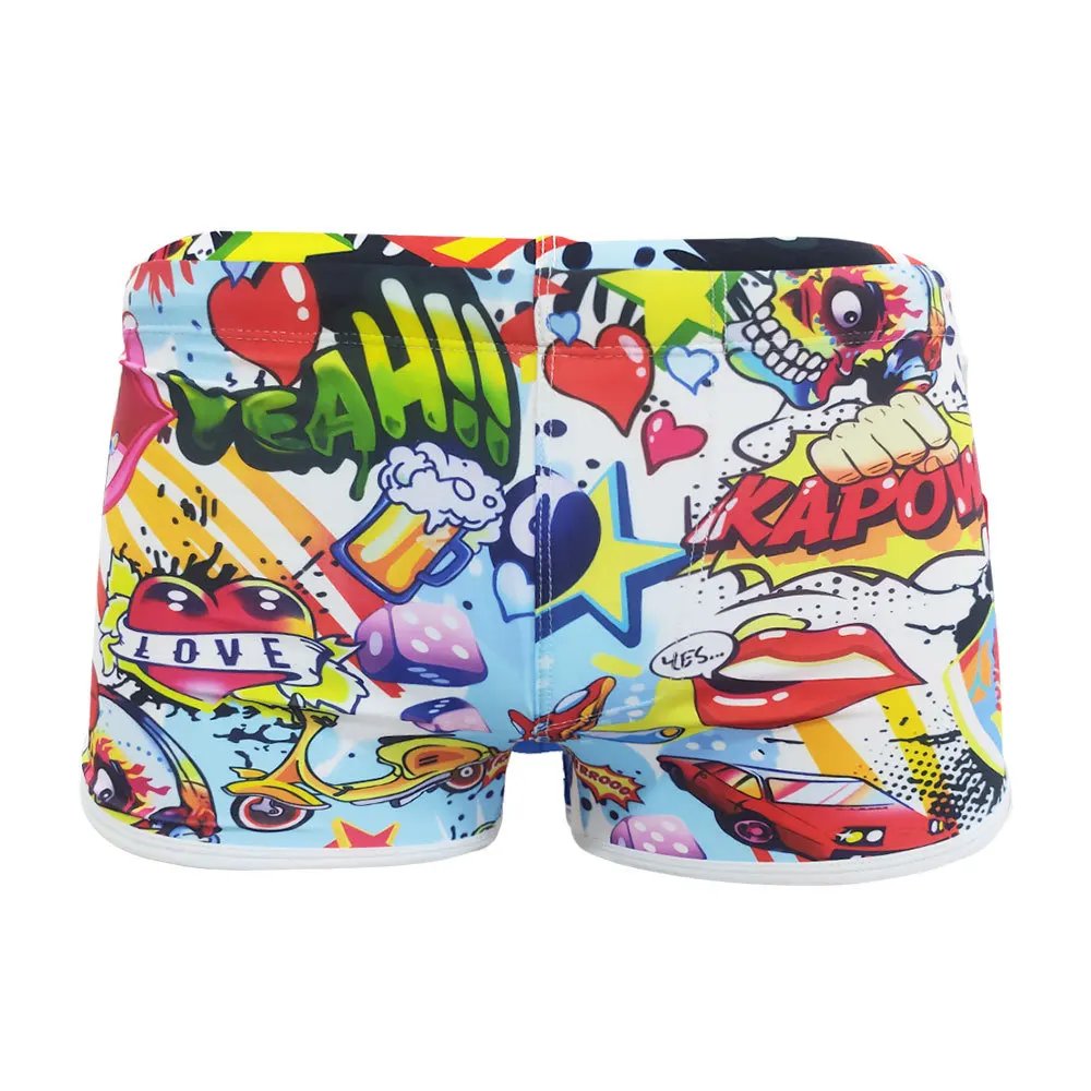 Men's Swimsuits Fashion Cartoon Swim Shorts Quick Dry Swimwear Beach Swimming Trunks Sport Surfing Jammer Bathing Beachwear