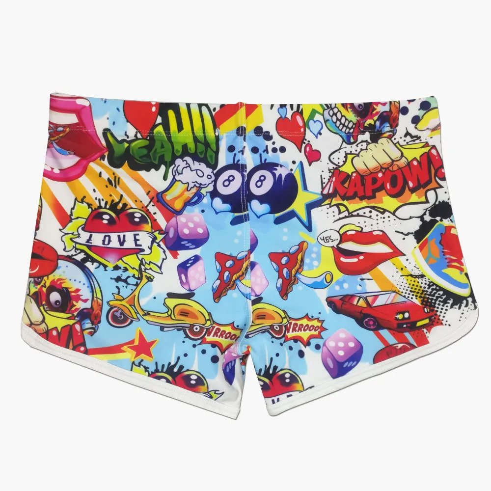 Men's Swimsuits Fashion Cartoon Swim Shorts Quick Dry Swimwear Beach Swimming Trunks Sport Surfing Jammer Bathing Beachwear