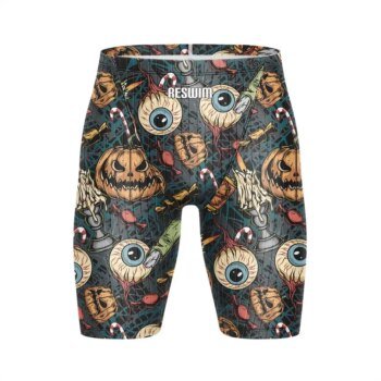 New Halloween Swim Jammer Swimsuit Shorts Men's Swimming Trunks Beach Tights Pants Athletic Training Swimwear Swimming Suit