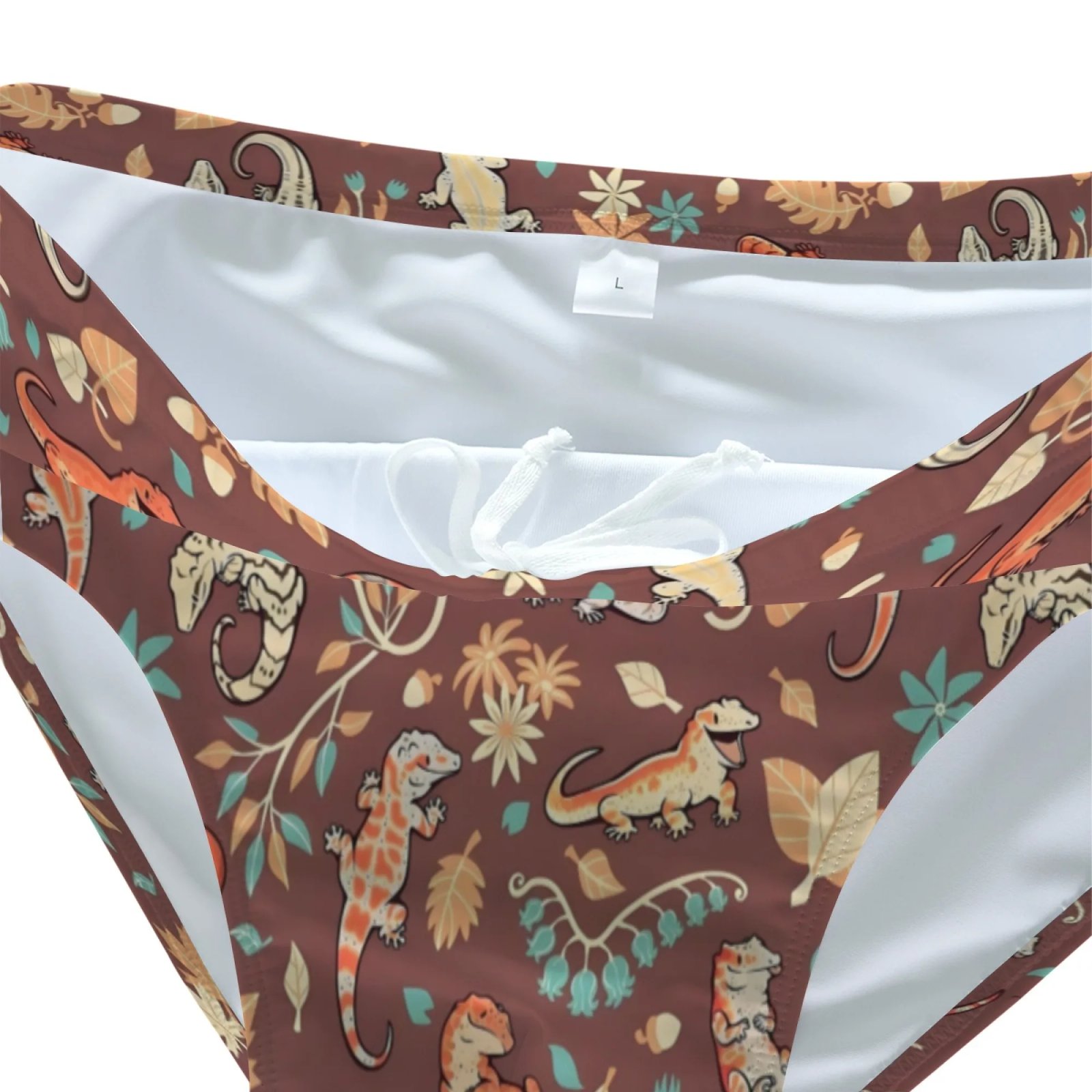 Cartoon Forest Lizard Funny Swimming Trunks Sexy Bikini Men's Briefs Swimwear Comfortable Fashionable Pool Beach Surf Shorts