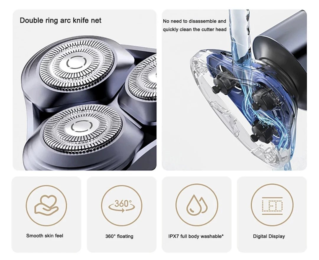 Mijia Electric Shaver S302 for Men High-end Gift Beard Trimmer Washable Shaving Machine Rechargeable Razors for Dad