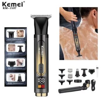 Kemei Mens Electric Back Shaver Body Grooming kit Body Hair Trimmer Facial,Arm,Chin Beard Trimmer