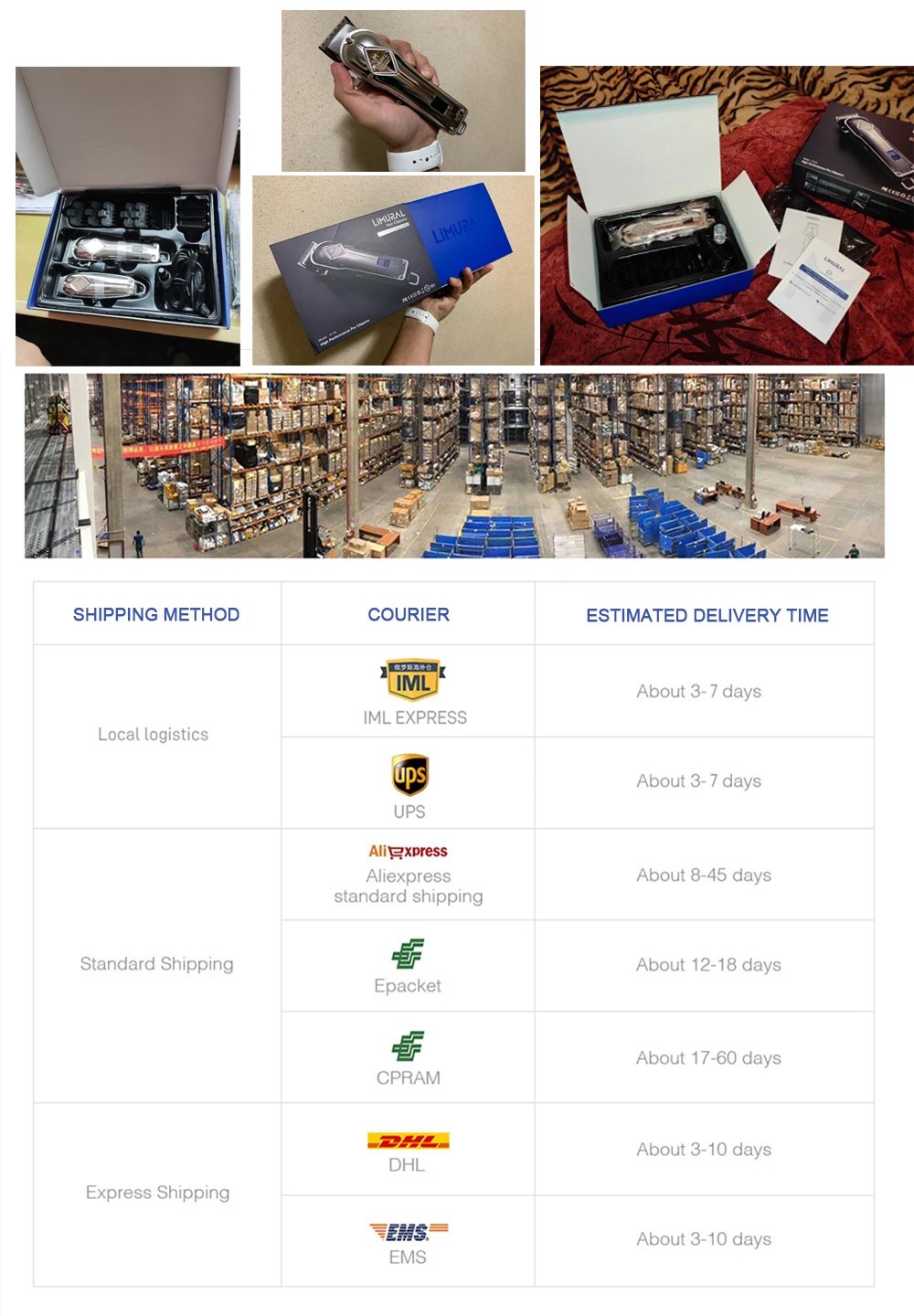 Limural Hair Clippers for Men Professional Hair Cutting Kit Beard Trimmer Barbers Cordless Close Cutting T-Blade Trimmer Kit