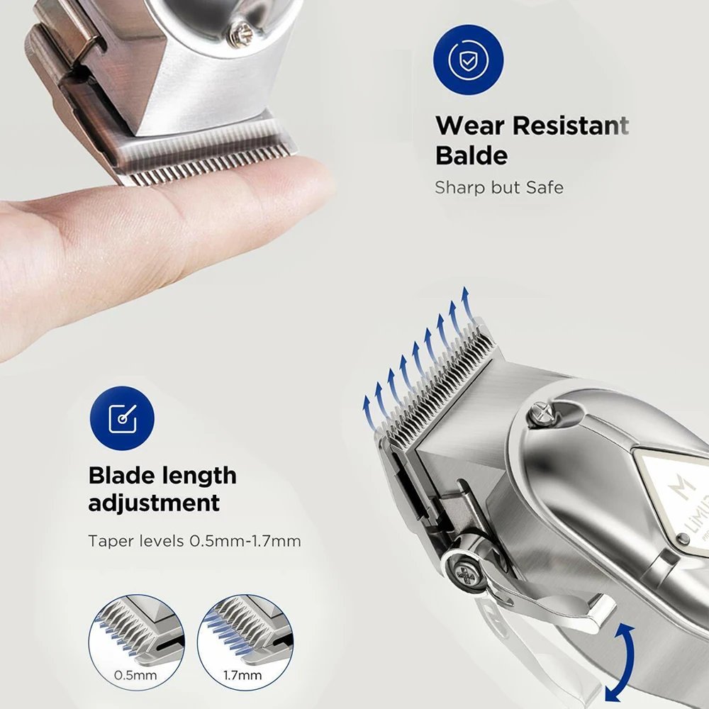 Limural Hair Clippers for Men Professional Hair Cutting Kit Beard Trimmer Barbers Cordless Close Cutting T-Blade Trimmer Kit