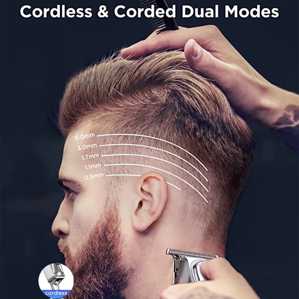 Limural Hair Clippers for Men Professional Hair Cutting Kit Beard Trimmer Barbers Cordless Close Cutting T-Blade Trimmer Kit