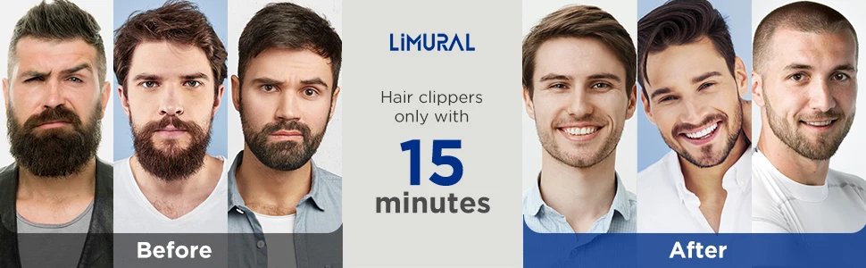 Limural Hair Clippers for Men Professional Hair Cutting Kit Beard Trimmer Barbers Cordless Close Cutting T-Blade Trimmer Kit