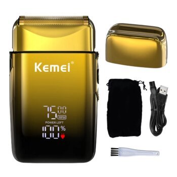 KEMEI Tx10 New Electric Shaver Portable Hair Trimmer for Men Metal Shaver Machine Beard Shaver With LCD Display Luxury Gift Box