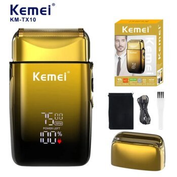 Kemei KM-TX10 USB Charging Electric Shaver For Men Rechargeable Bald Head Razor Beard Trimmer Shaving Machine