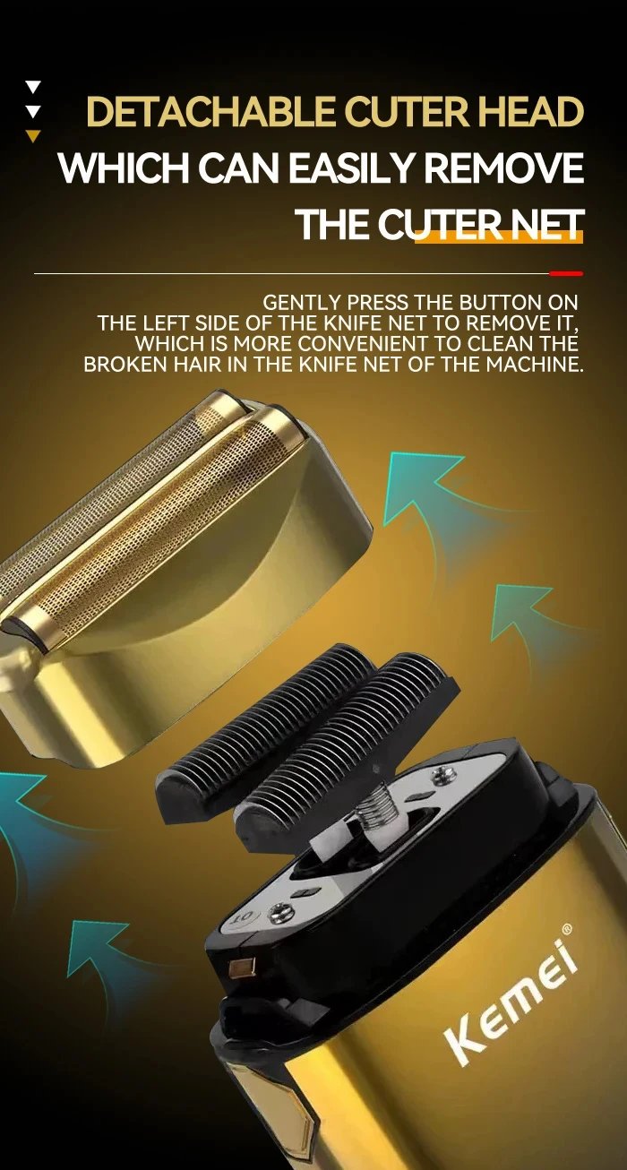 Kemei KM-TX10 USB Charging Electric Shaver For Men Rechargeable Bald Head Razor Beard Trimmer Shaving Machine