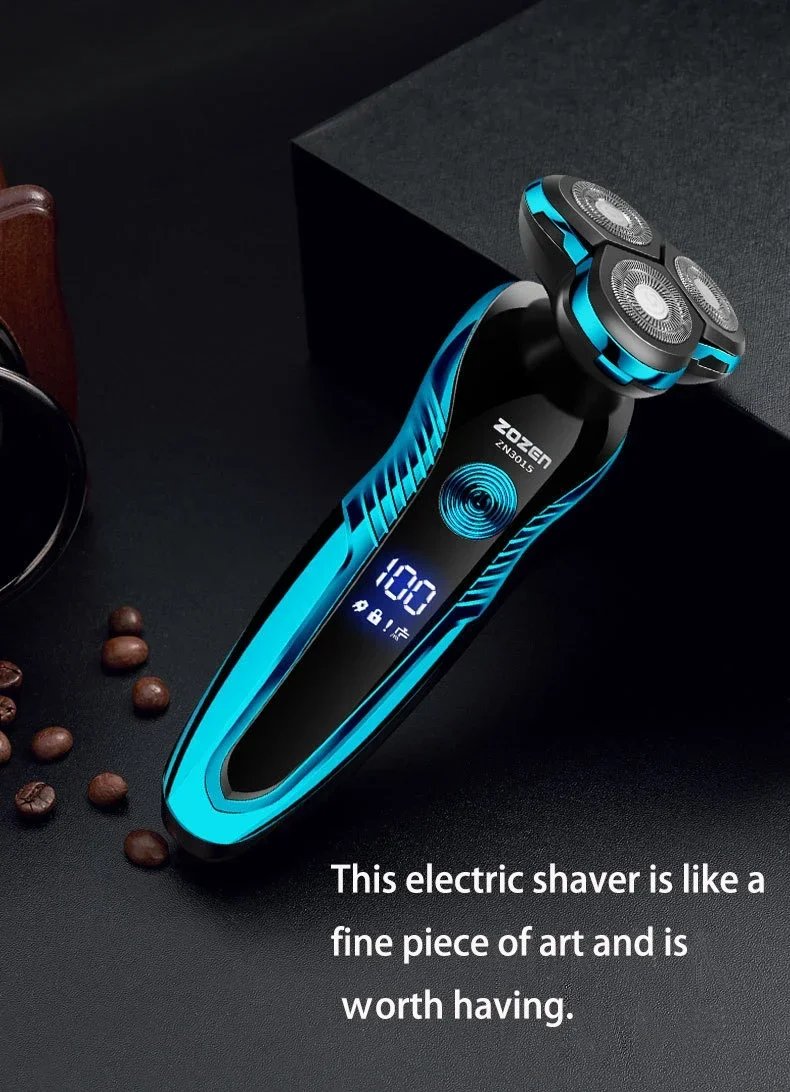 Men's Electric Shaver Rechargeable Electric Razor Hair Clipper Cutting Shaving Machine for Men Beard Trimmer Wet-Dry Dual Use