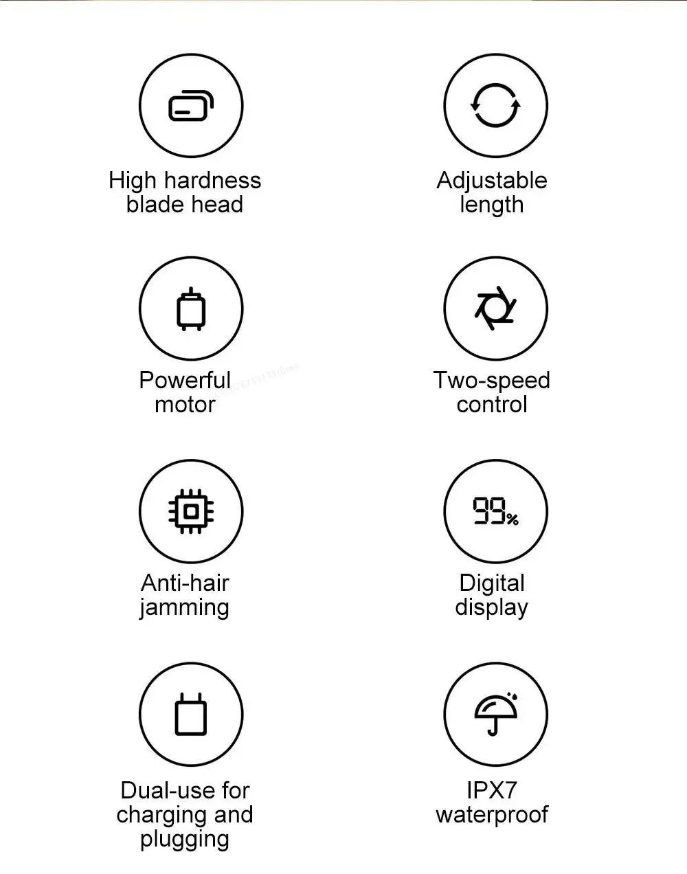 Mijia Hair Clipper 2 Men Sideburns Electric Shaver Wireless Hair Cutting Trimmer Barber Cutter