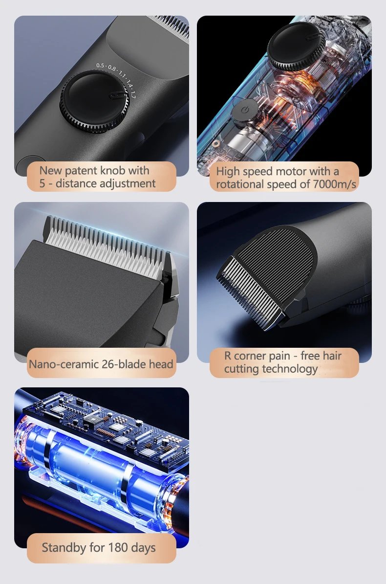 New 2026 Family Expenses Professional Hair Trimmer Machine Hair Clipper Cordless Electric Hair Cutting Barber Trimmer For Men