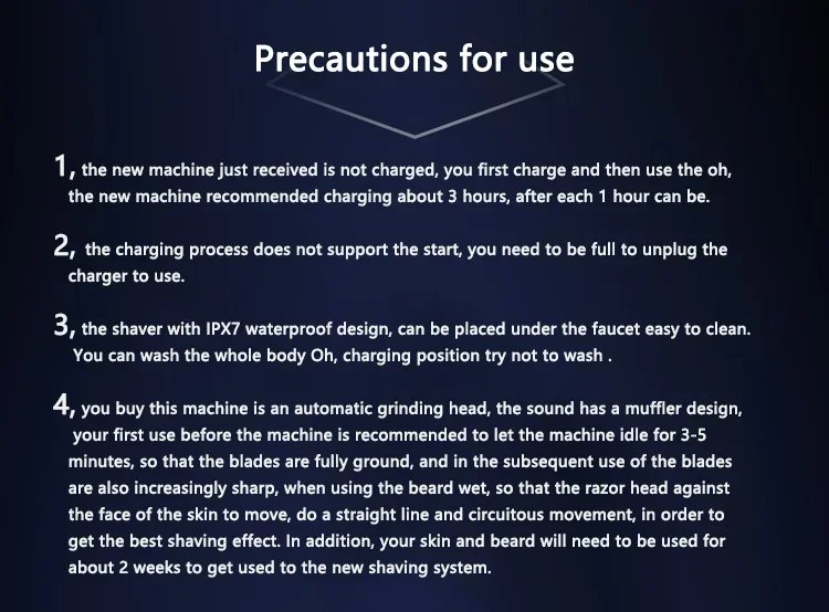PHILIPS S1113 Electric Shaver USB Charge Stainless Steel PowerCut Blade Razor Triple Floating Head Men Fast Shave Beard Trimmer