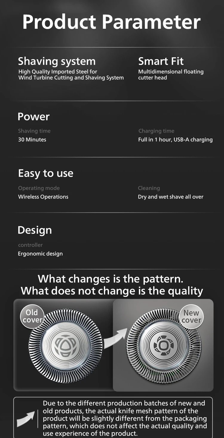 PHILIPS S1113 Electric Shaver USB Charge Stainless Steel PowerCut Blade Razor Triple Floating Head Men Fast Shave Beard Trimmer