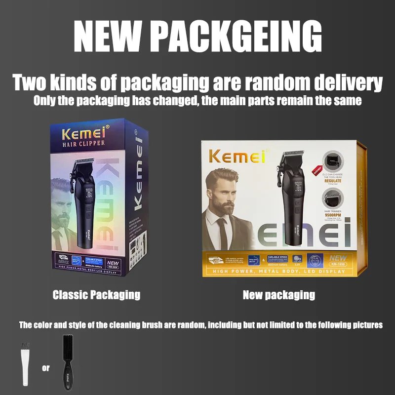 Kemei KM-1858 10W Barber Professional Electric Hair Clipper DLC Blade Trimmer Cordless USB Charging Rechargeable Hair Clippers