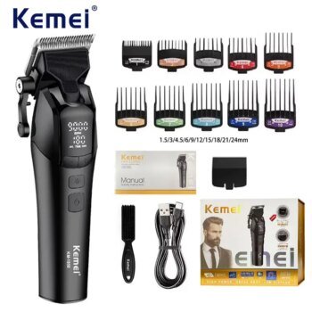 Kemei KM-1858 10W Barber Professional Electric Hair Clipper DLC Blade Trimmer Cordless USB Charging Rechargeable Hair Clippers