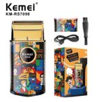 Kemei KM-RS7098 Rechargeable Electric Shaver Portable Single Blade Beard Trimmer Fashion Random Graffiti Shaving Machine