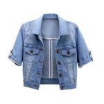 Denim Jean Jacket Women Short Sleeve
