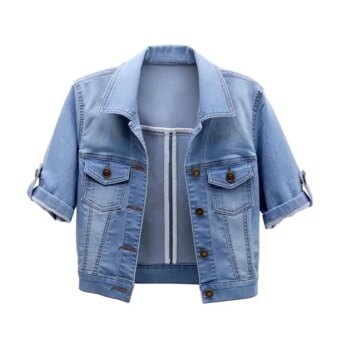 Denim Jean Jacket Women Short Sleeve