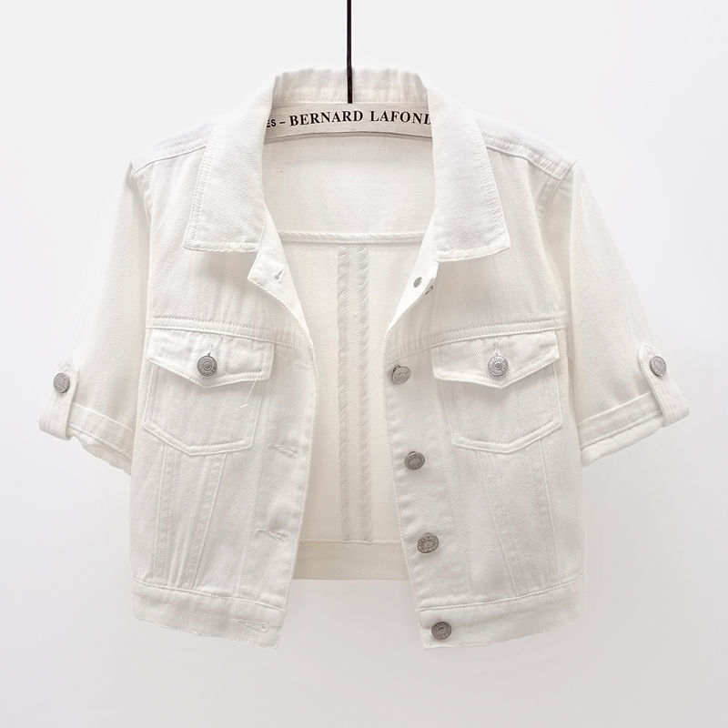 Denim Jean Jacket Women Short Sleeve
