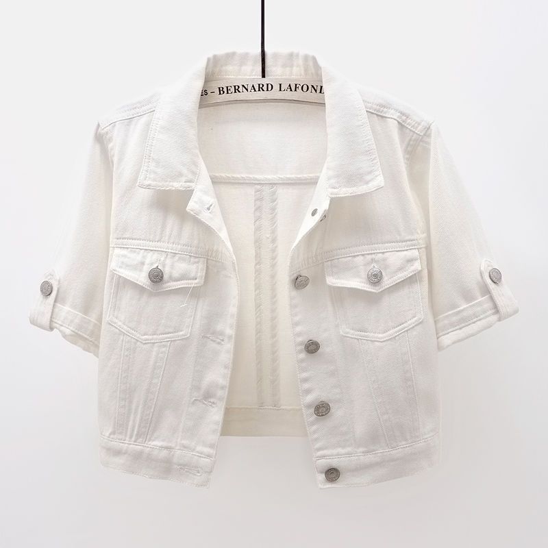 Denim Jean Jacket Women Short Sleeve