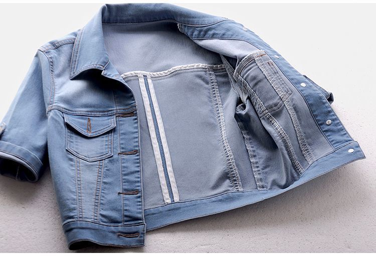 Denim Jean Jacket Women Short Sleeve
