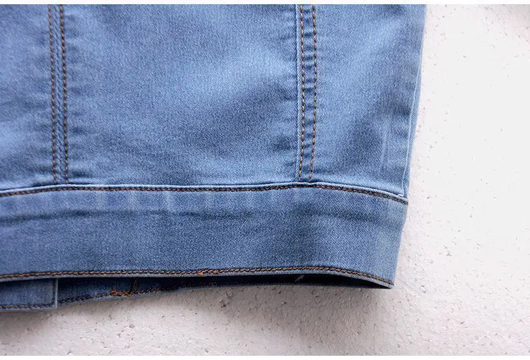 Denim Jean Jacket Women Short Sleeve