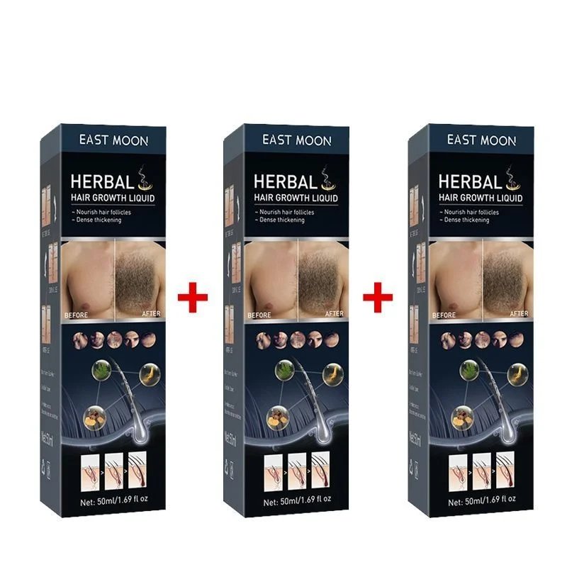 Hair Growth Serum Chest Body Hair Mustache Regrowth Longer Thicker Hair Thinning Treatment Moisture Nourish Beard Growth Spray