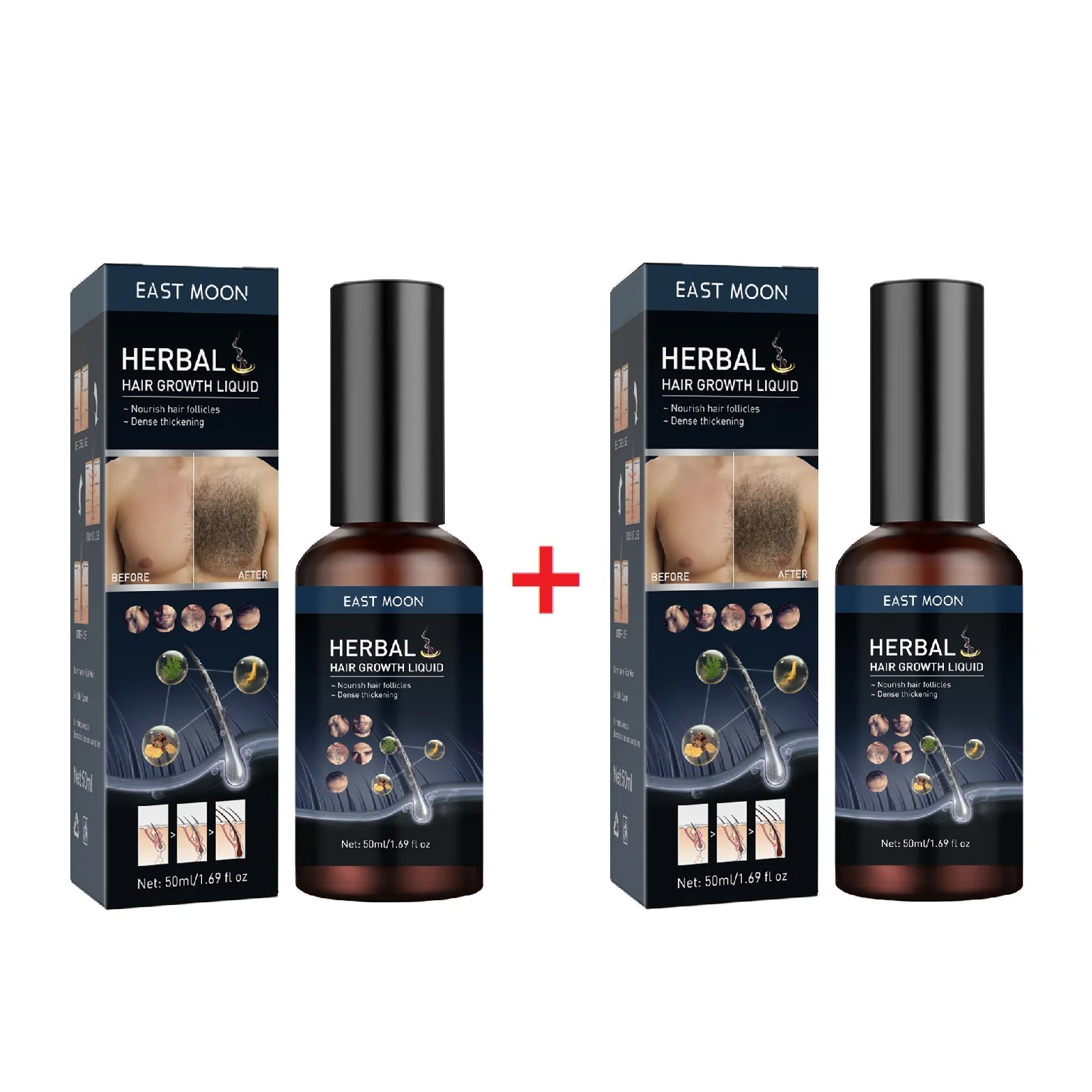 Hair Growth Serum Chest Body Hair Mustache Regrowth Longer Thicker Hair Thinning Treatment Moisture Nourish Beard Growth Spray