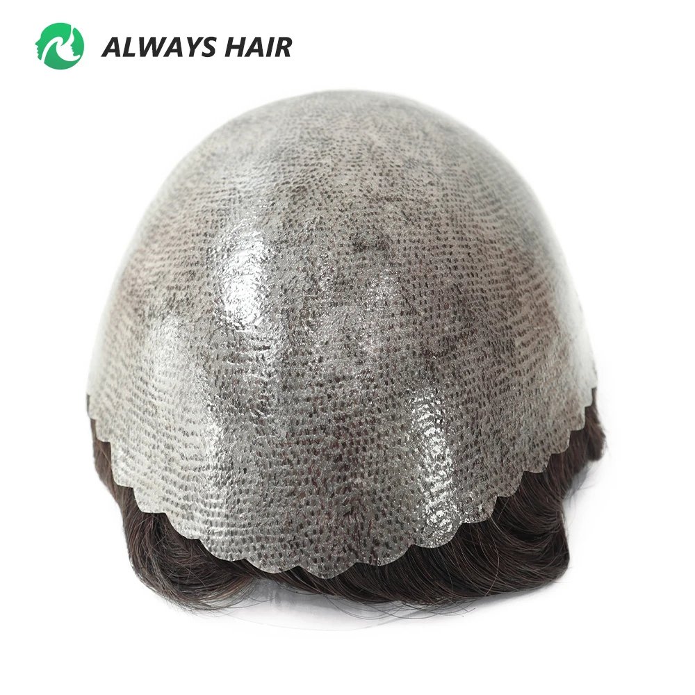 0.12-0.14mm PU Men Toupee Full Thickness Skin Indian Human Hair Men's Capillary Prothesis 130% Density Wig Man