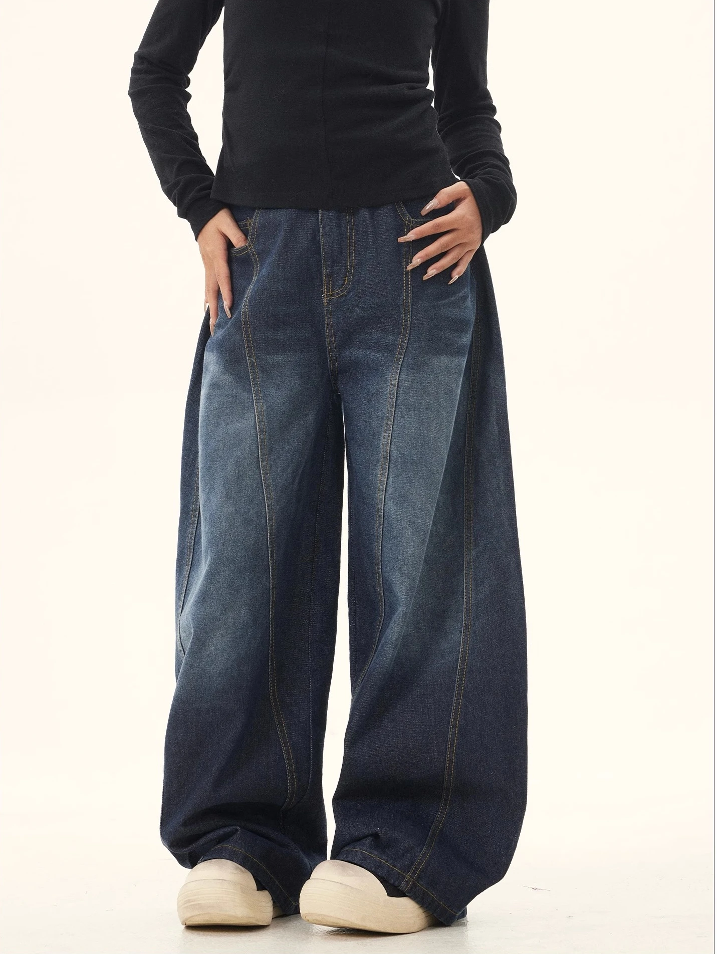 Casual Womens Y2K Loose Baggy Jeans