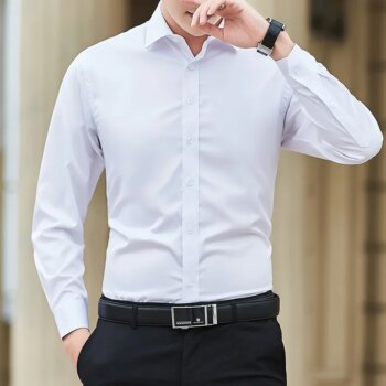 New Plus Size Men Solid Color Business Shirt Fashion Classic