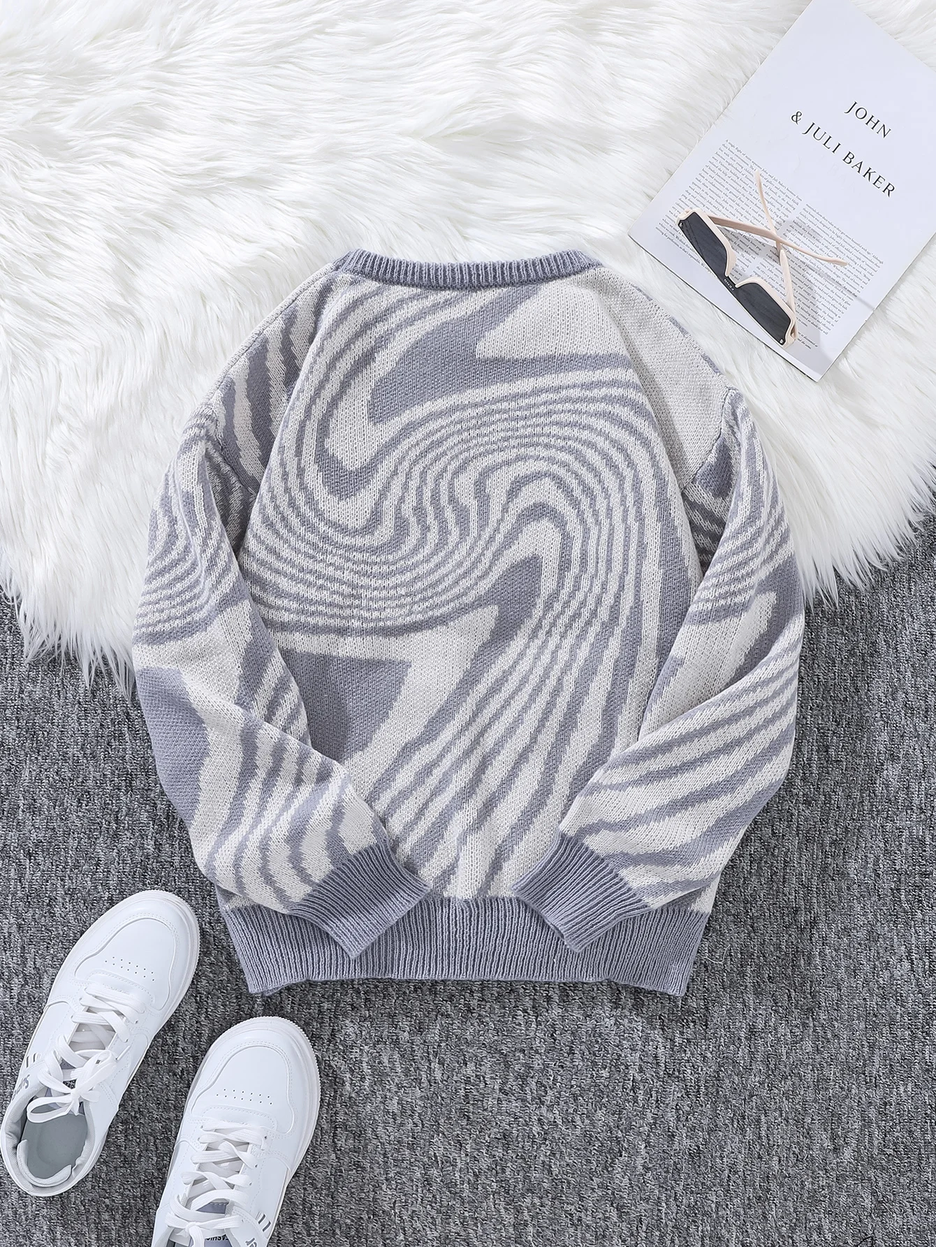New Popular Autumn and Winter Maze Jacquard Pattern Pullover Sweater