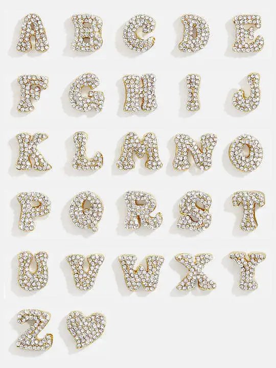 DOREMI Fat Bubble Slide Initial Letters Bracelet Full Crystal Letters Women Name DIY Sliding Slider Letter Bracelets