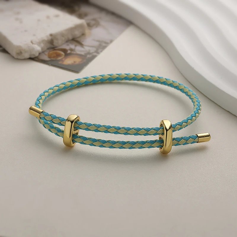 Adjustable Drawstring Bracelet, Black & Brown Cowhide-Textured Multicolor Braided Cord - Unisex Couple's Accessory - 1 Piece