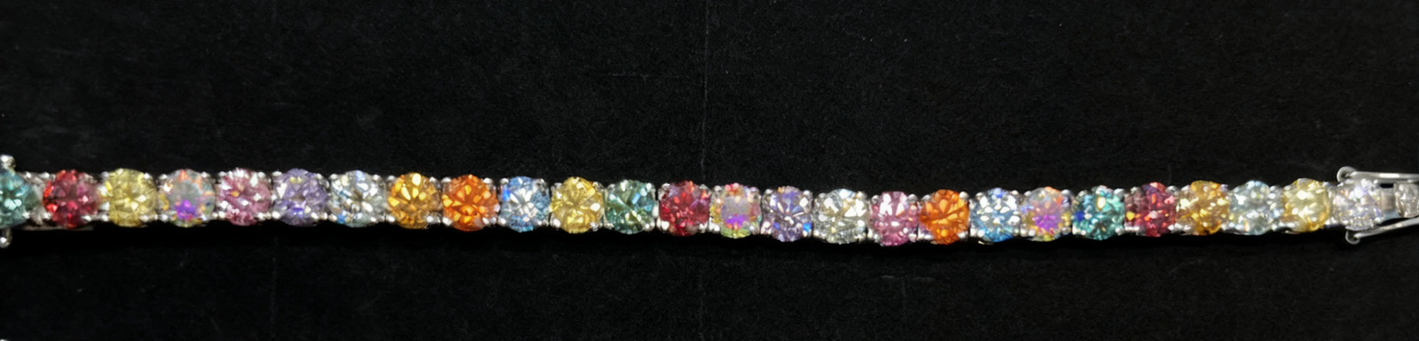 3MM 4MM 5MM 6.5MM Colored Tennis Moissanite ZirconGemstone Bracelets Hand Chain 100% 925 Sterling Silver Fine Jewelry Party Gift