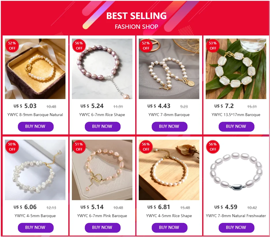 YWYC 6-7mm Rice Shape Freshwater Pearl Bracelet Pink Purple Mix Color S925 Sterling Silver Chain Women's Hand Bracelet Jewelry