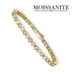 925 Sterling Silver 14K Gold Plated Moissanite Hexagon Tennis Bracelet for Women Color Sparkling Geometric Jewelry Gift