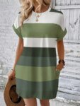 Striped Relaxed Fit Shirt Dress